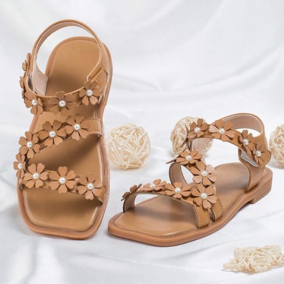 Other - Girl Blossom Tan Sandals- (12.5)